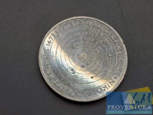 Silbermünze Bundesrepublik Deutschland 5 DM Nikolaus Kopernikus 1973 pp Silber .625 11.2 gr Rauhgewicht